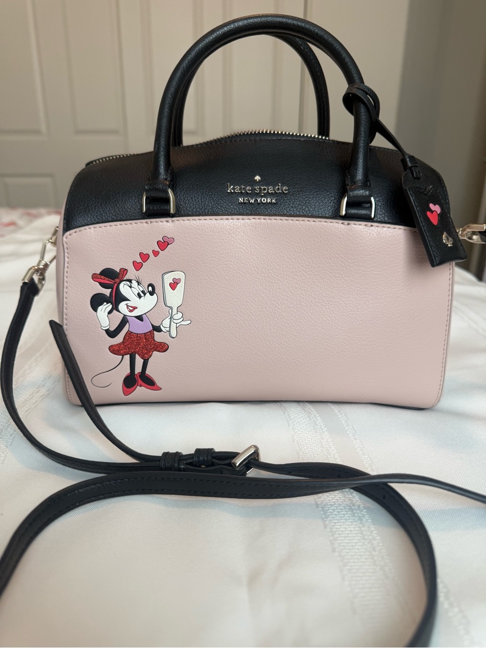 kate spade Black and Pink Minnie Mouse Dome Satchel